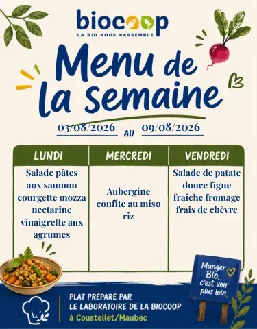 Menus de la semaine