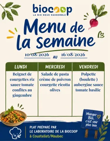 Menus de la semaine