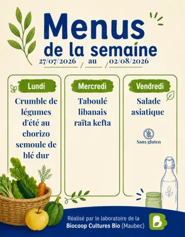 Menus de la semaine