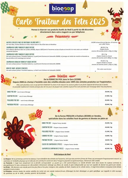 Réservation fêtes de fin d'année