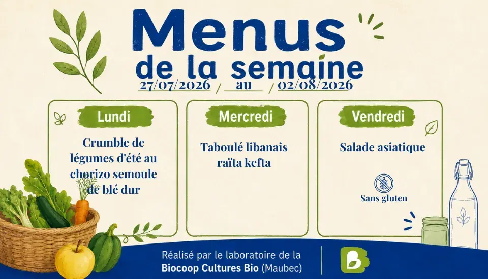 Menus de la semaine