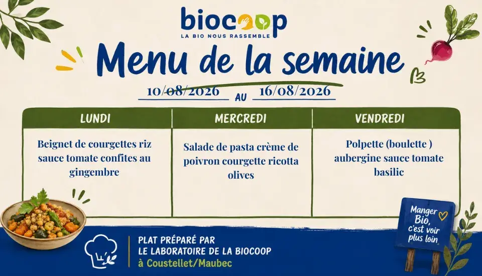 Menus de la semaine